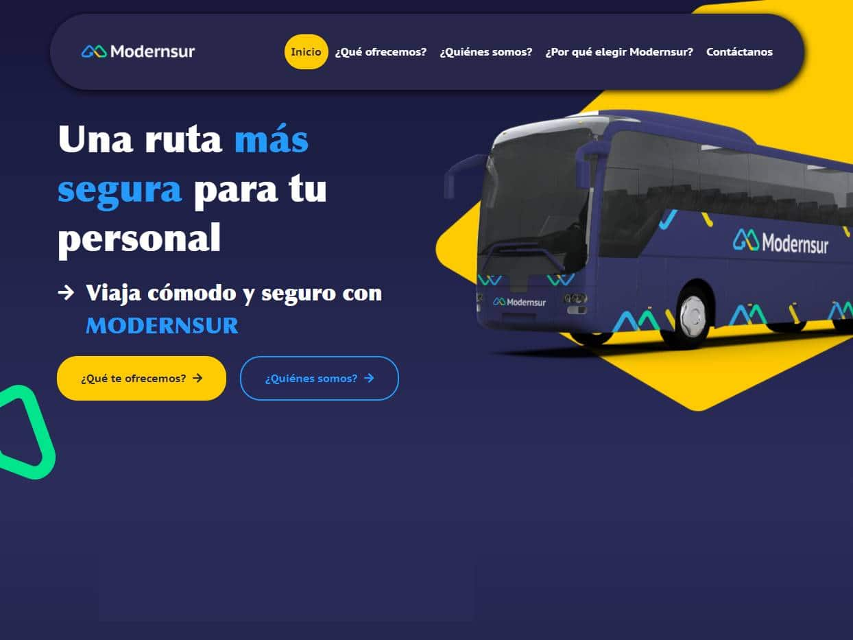 Screenshot of the MODERNSUR website