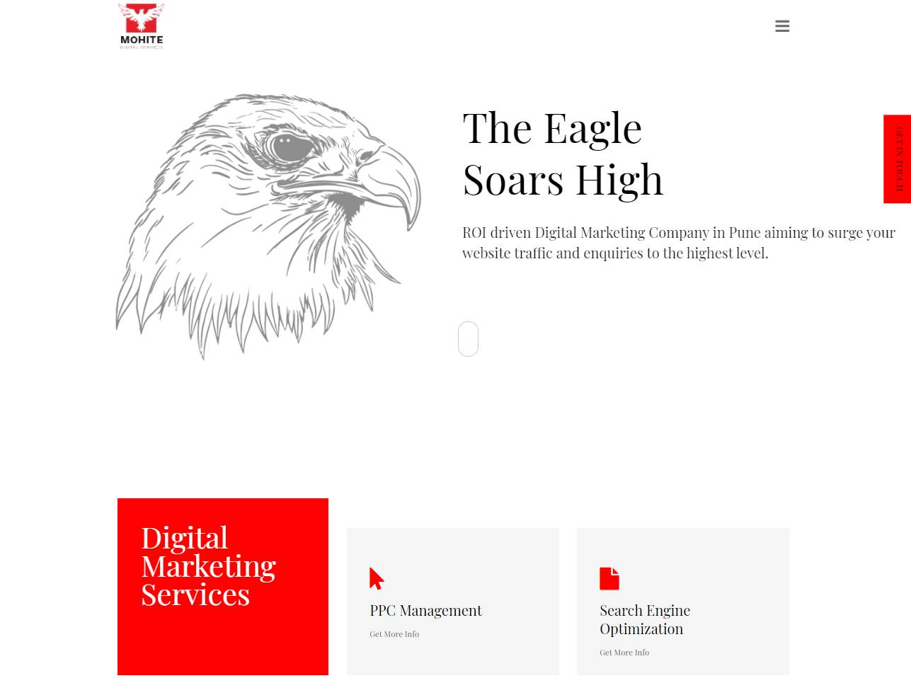 Screenshot of the Mohite Digital Services website