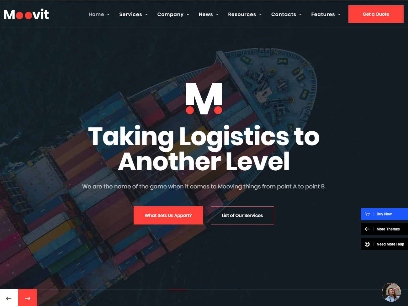 Screenshot of the Moovit – Cargo Transportation website