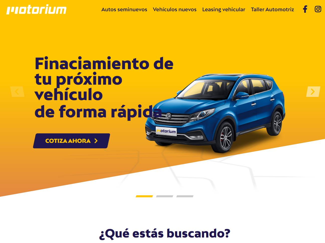 Screenshot of the Motorium website