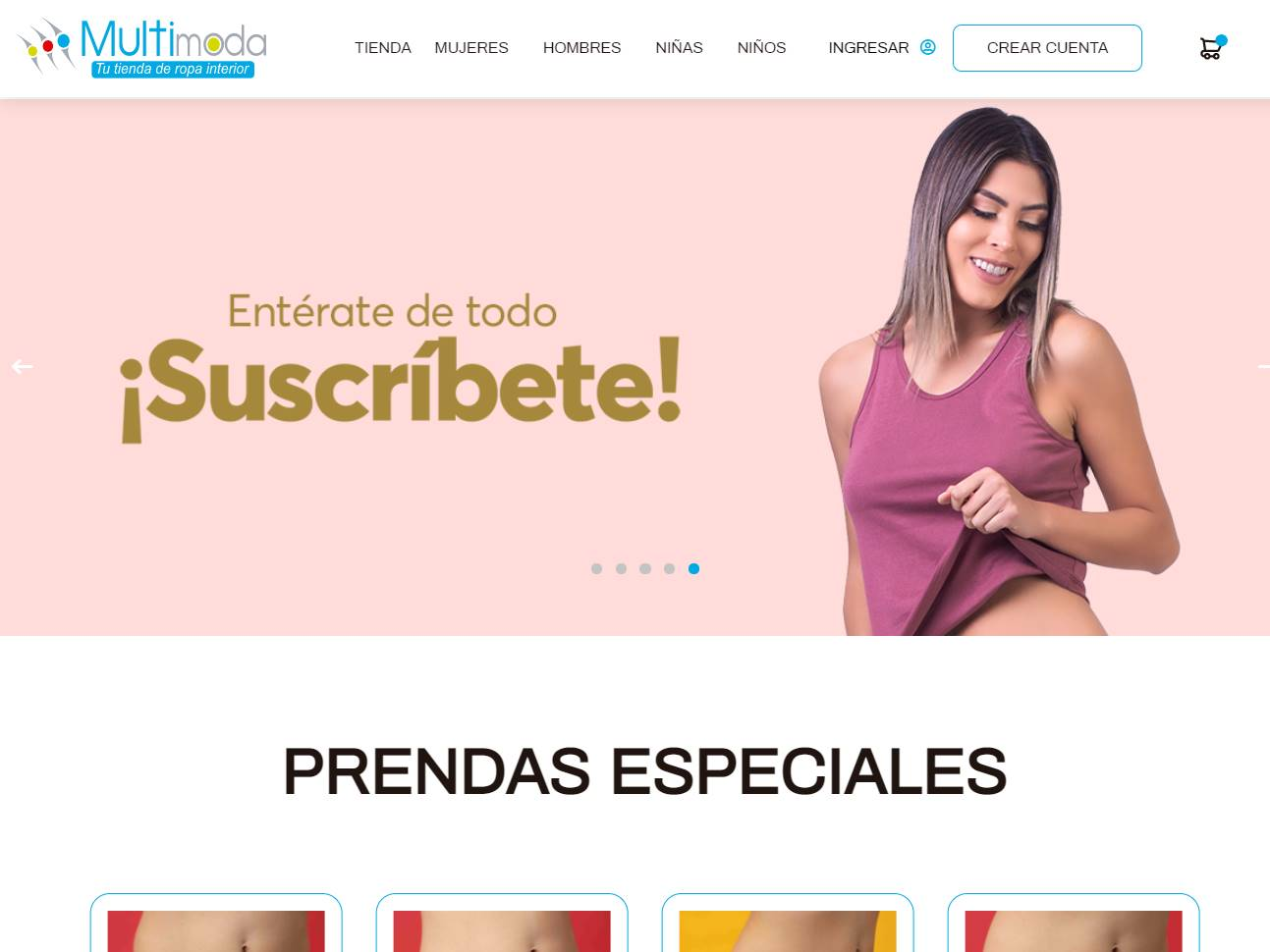Screenshot of the Multimoda website