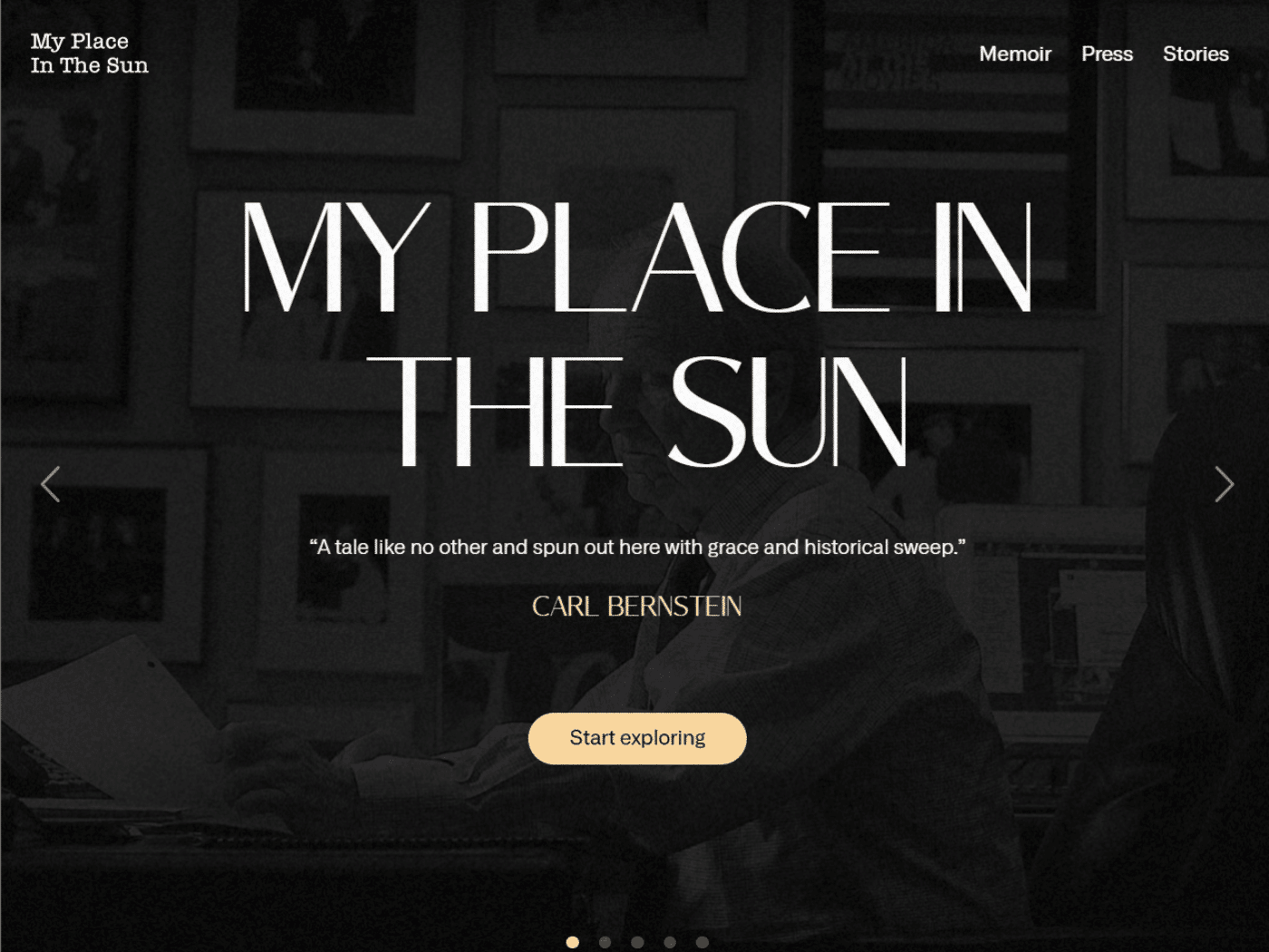 Screenshot of the My Place In The Sun website