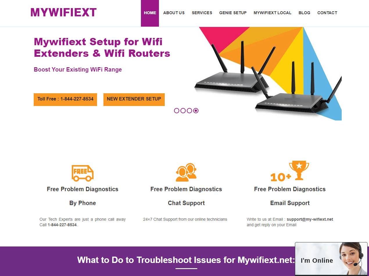 Screenshot of the My Wifiext website