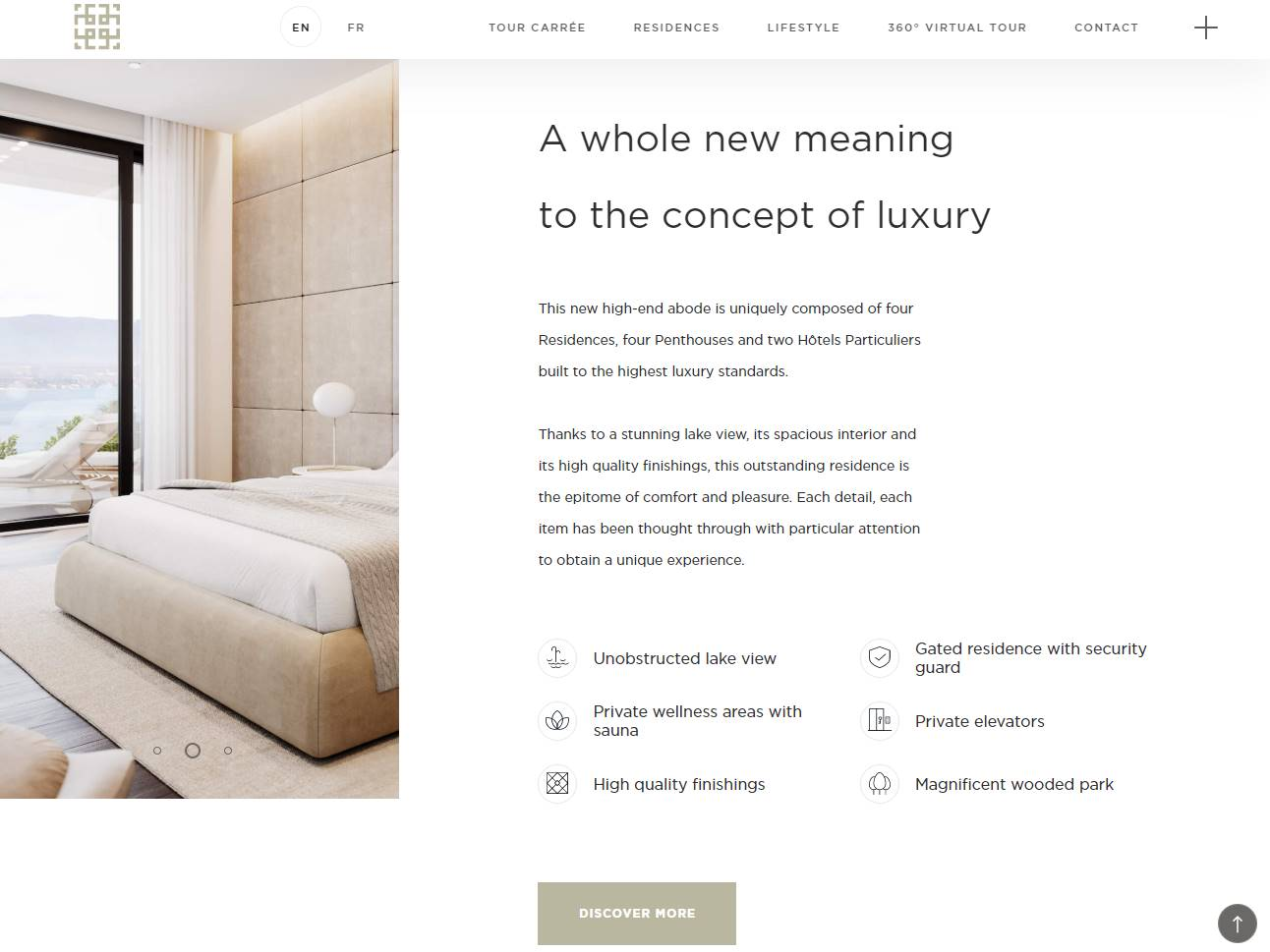 Screenshot of the Naef Prestige | Tour Carree website