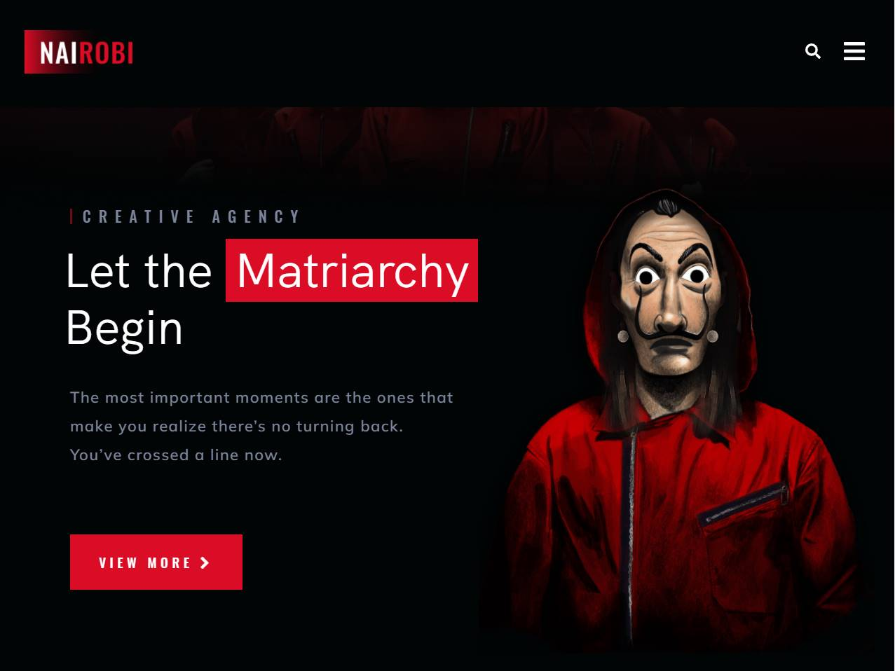 Screenshot of the Nairobi website