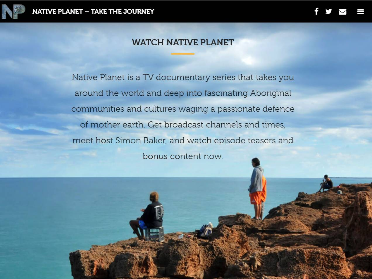 Screenshot of the Native Planet website