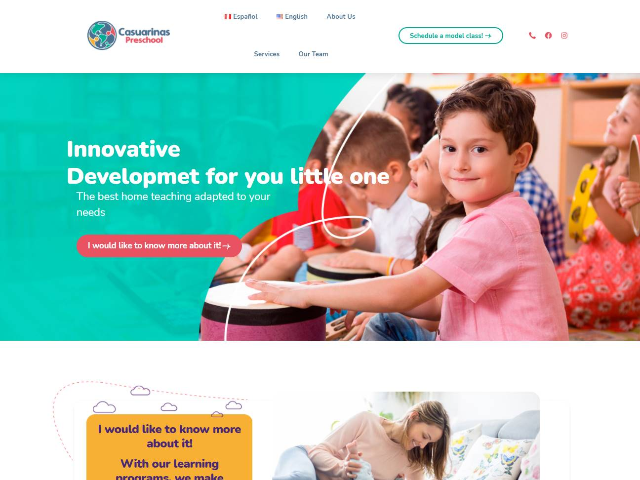 Screenshot of the Nido Casuarinas website