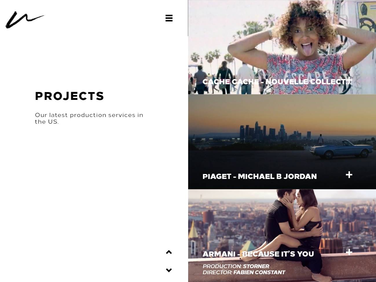 Screenshot of the Nightcall Production website