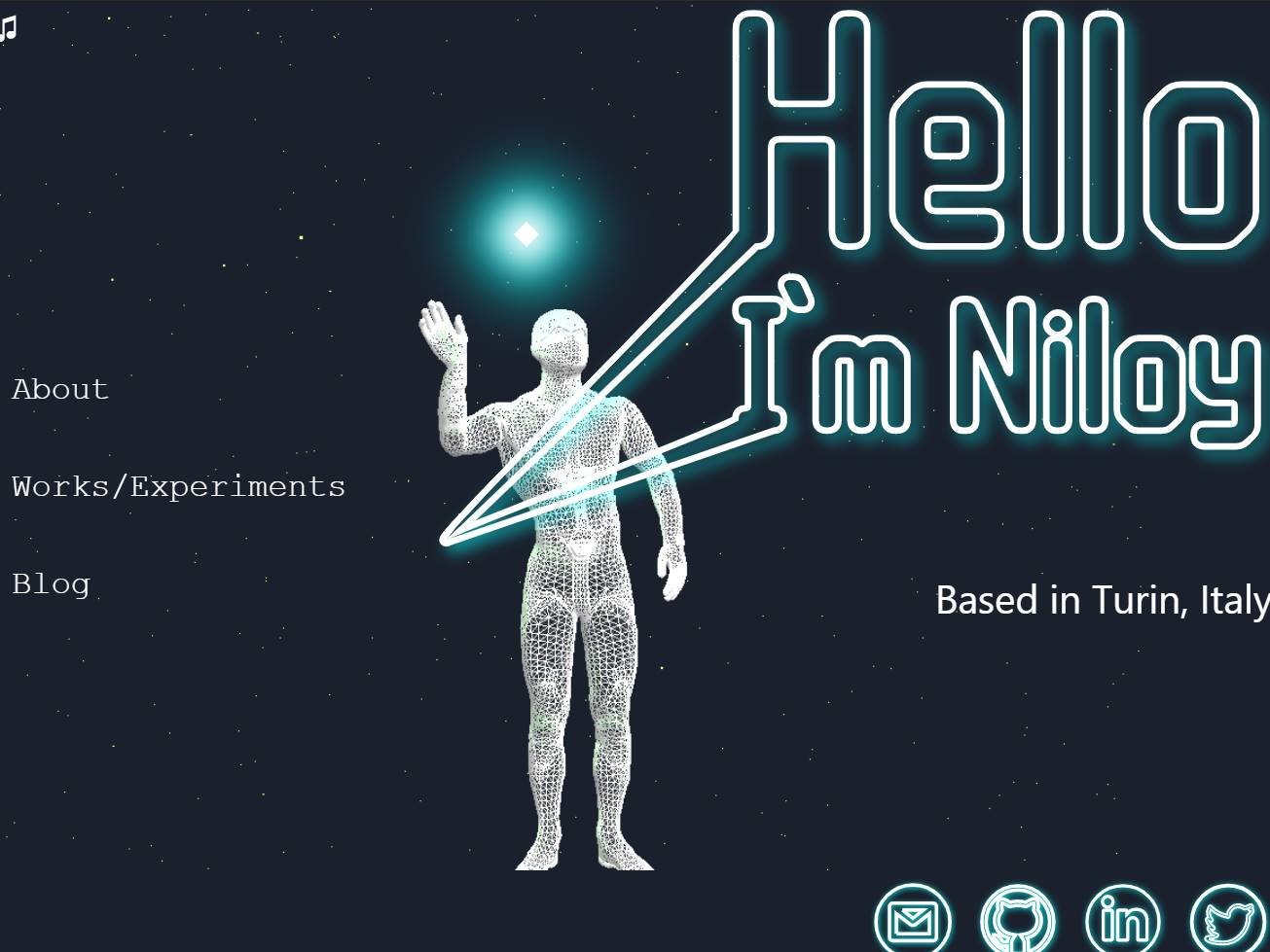 Screenshot of the Nilooy dev website