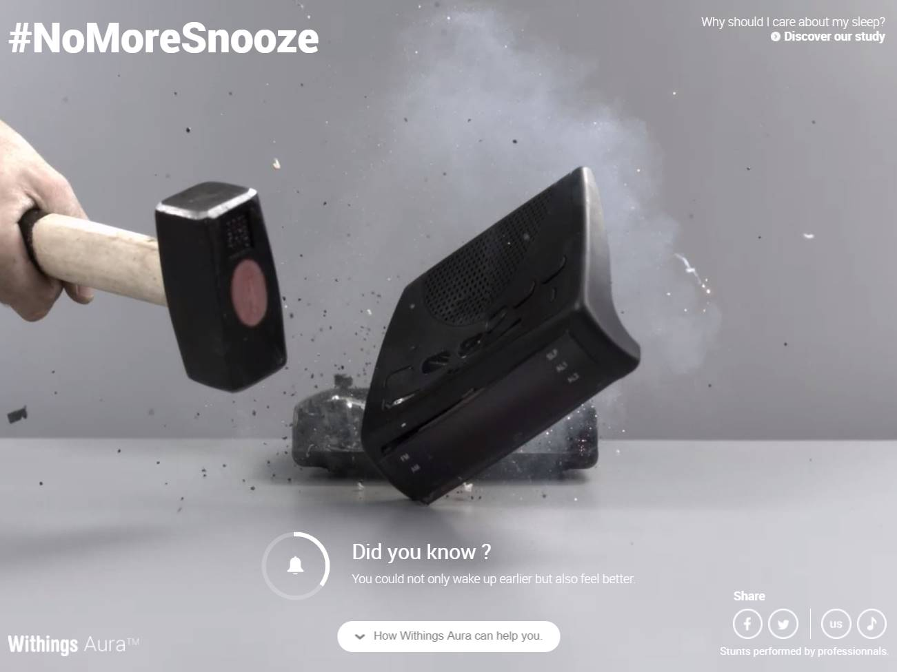 Screenshot of the #NoMoreSnooze website