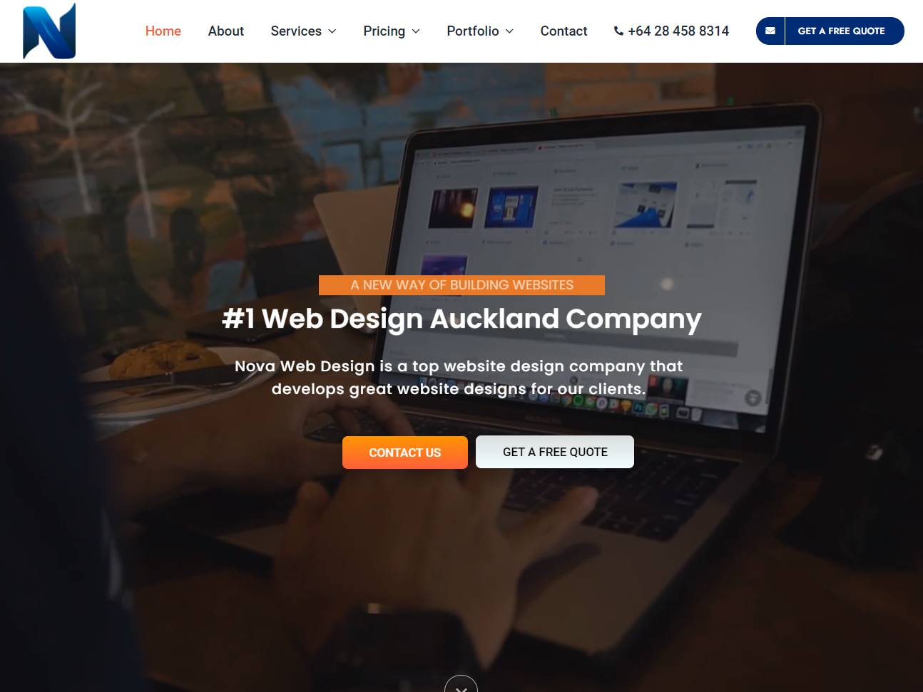 Screenshot of the Nova Web Design: Christchurch Web Studio and Ecommerce website