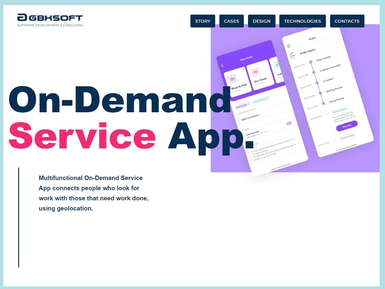 Screenshot of the On-Demand Service App website