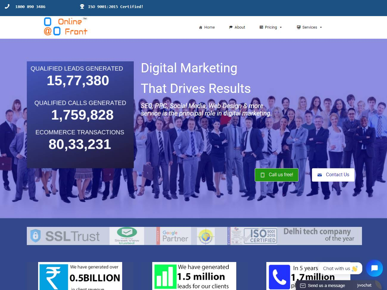 Screenshot of the Online Front website