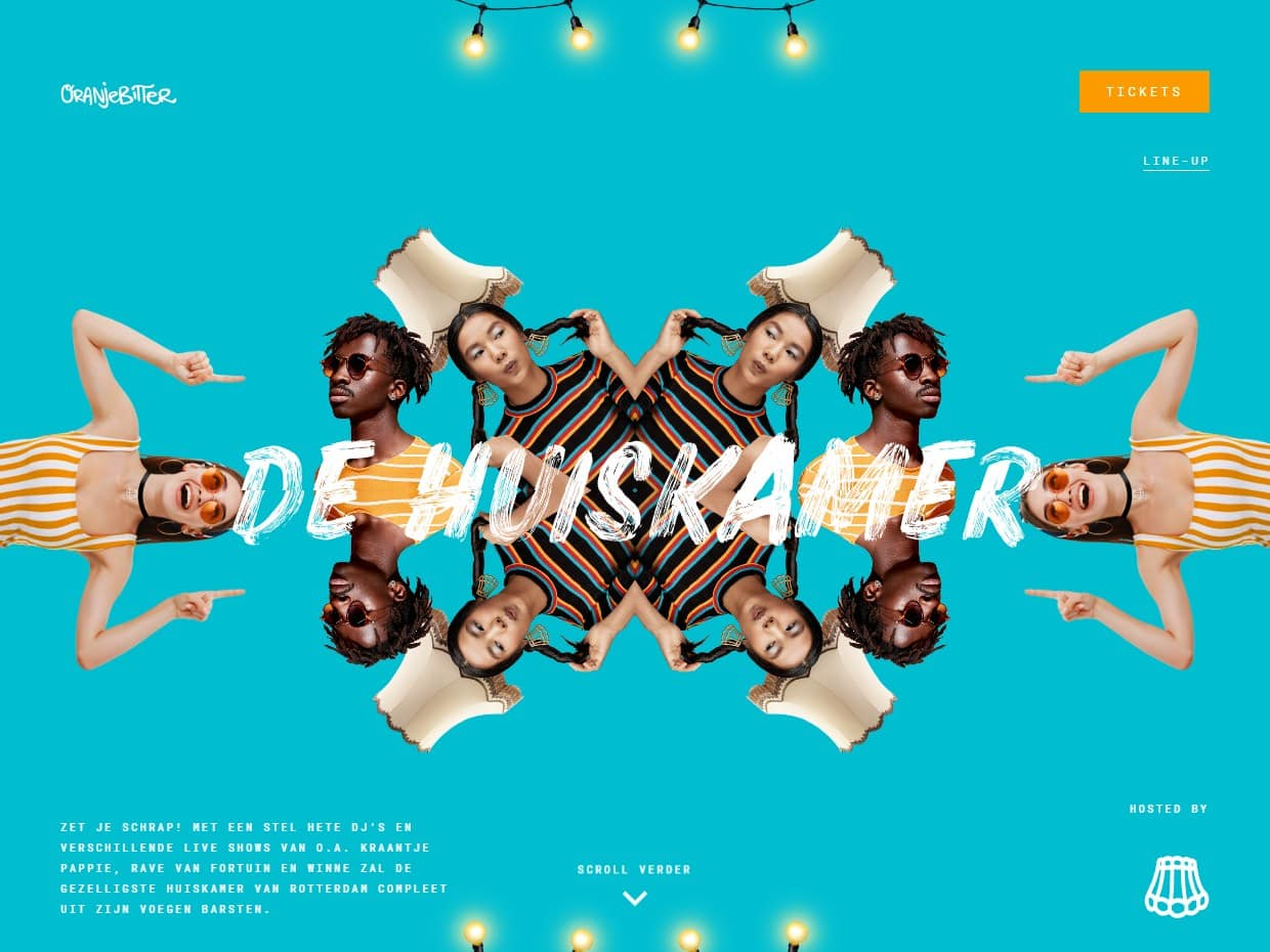 Screenshot of the Oranjebitter Festival 2019 website