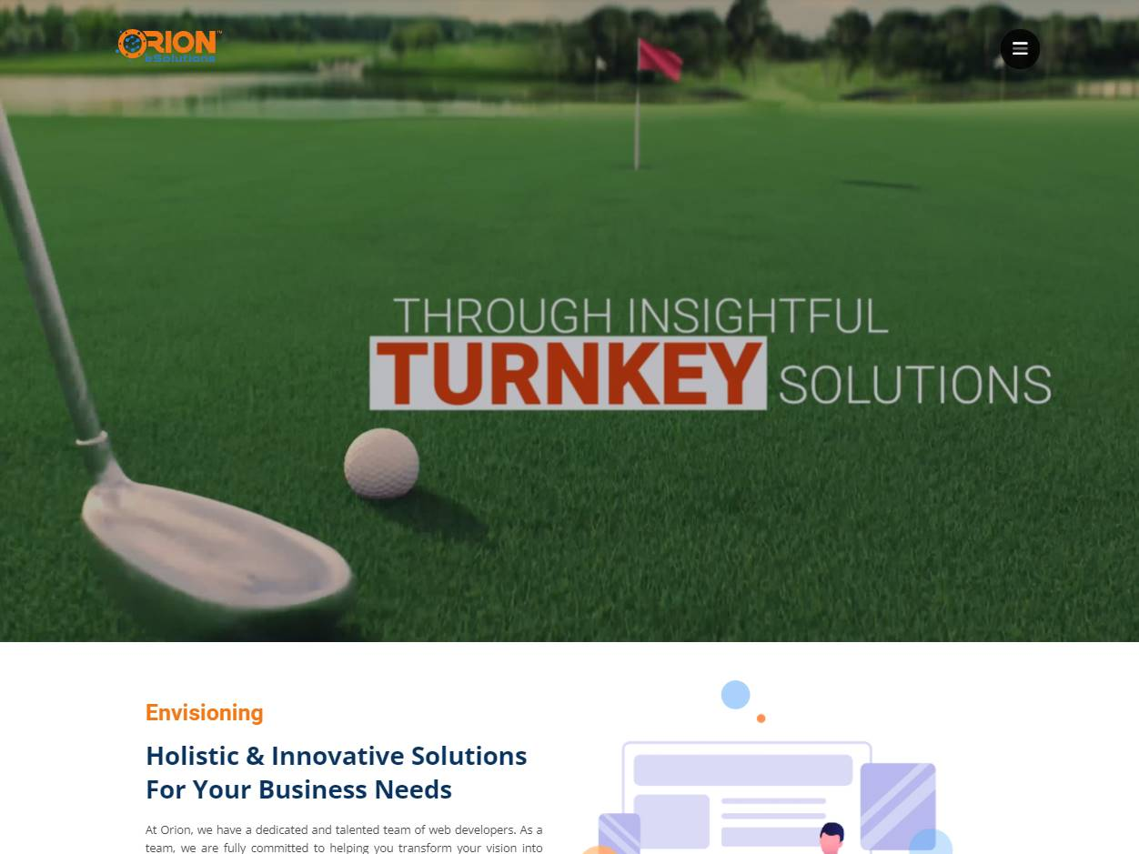 Screenshot of the Orion eSolutions website