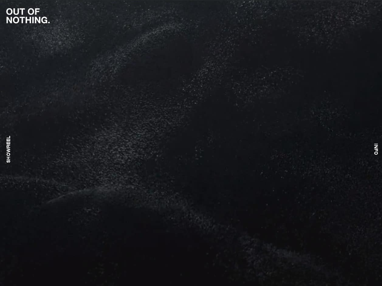 Screenshot of the Out of Nothing website