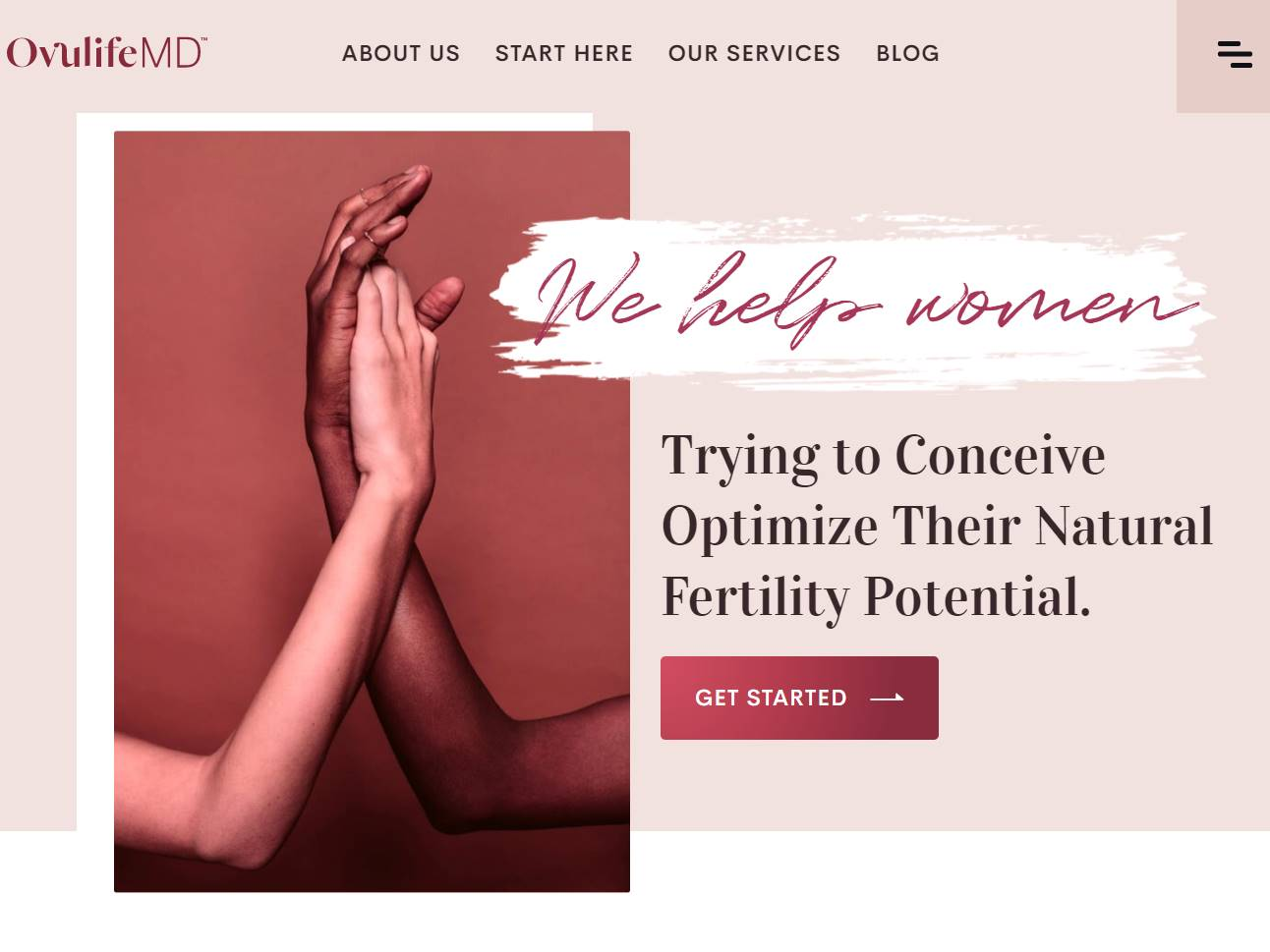 Screenshot of the OvulifeMD website