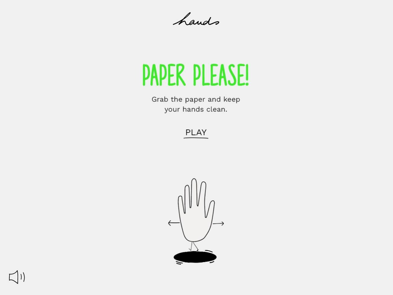 Screenshot of the Paper please! website
