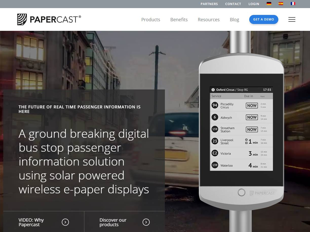 Screenshot of the Papercast website