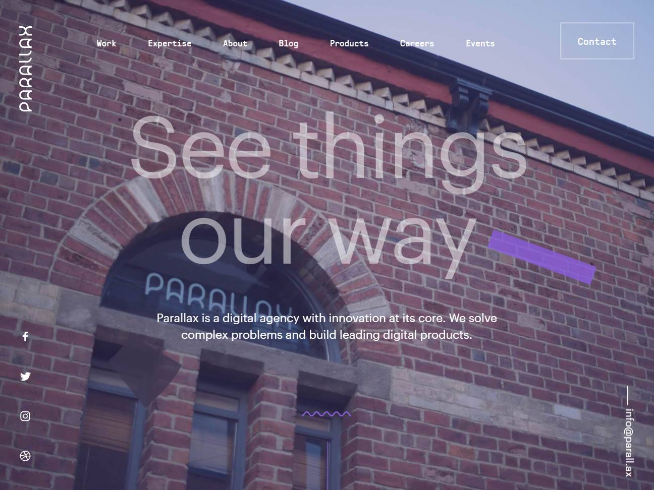 Screenshot of the Parallax website