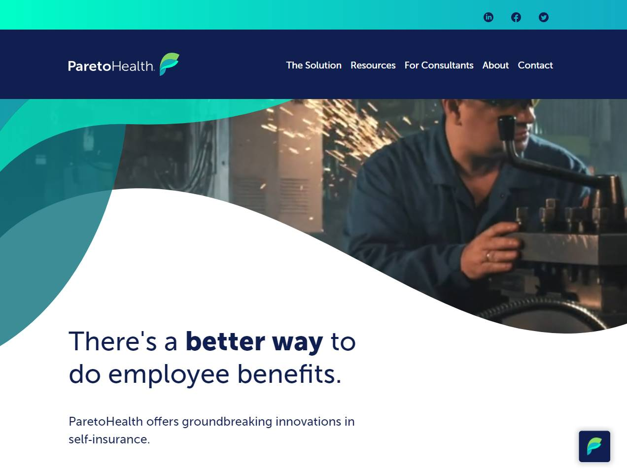 Screenshot of the Pareto Health website