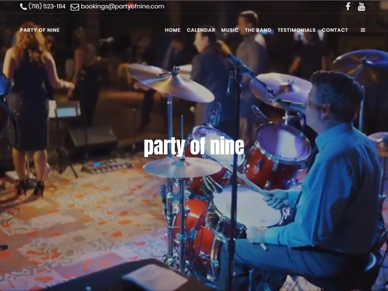 Screenshot of the Party of Nine website