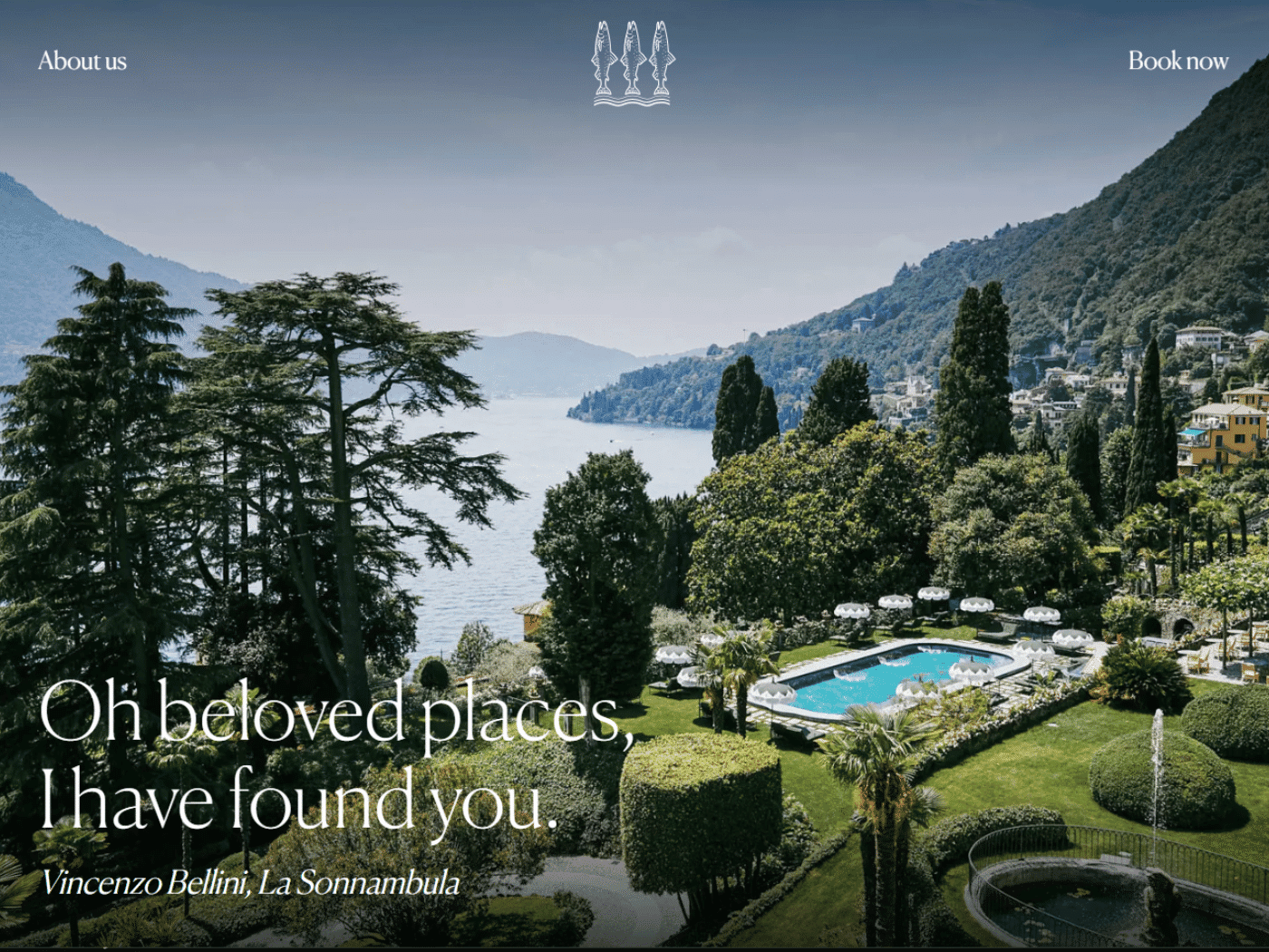 Screenshot of the Passalacqua – Lake Como website