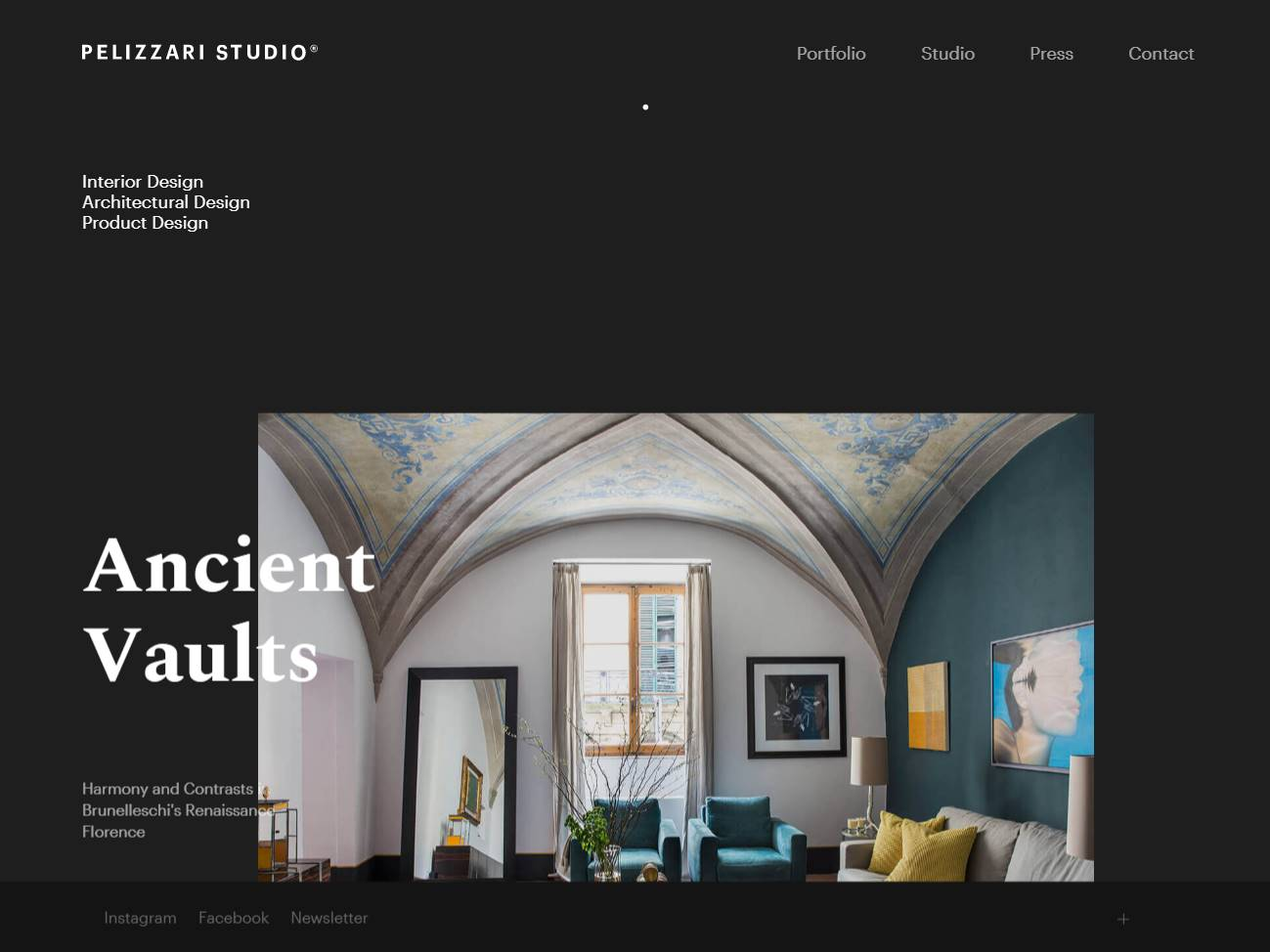 Screenshot of the Pelizzari Studio website