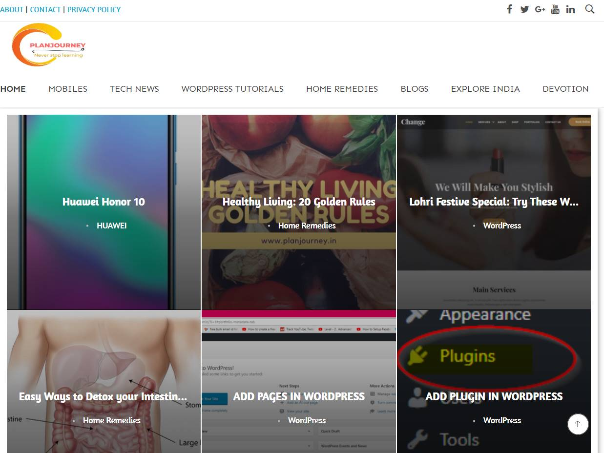 Screenshot of the PlanJourney website