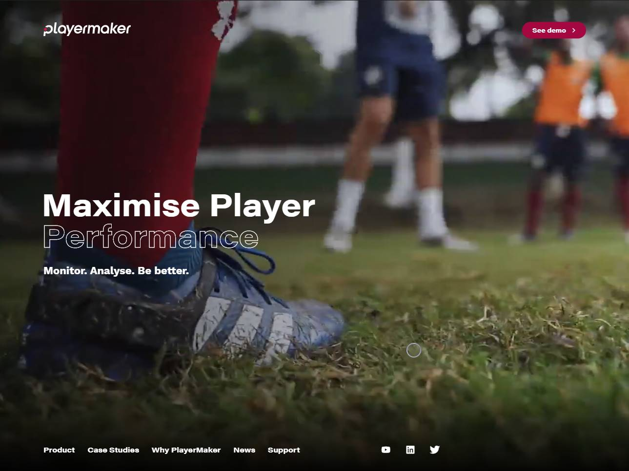 Screenshot of the Playermaker website