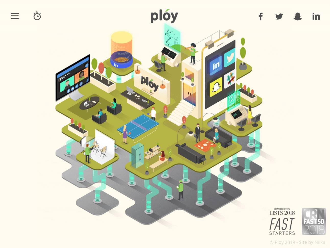 Screenshot of the Ploy website