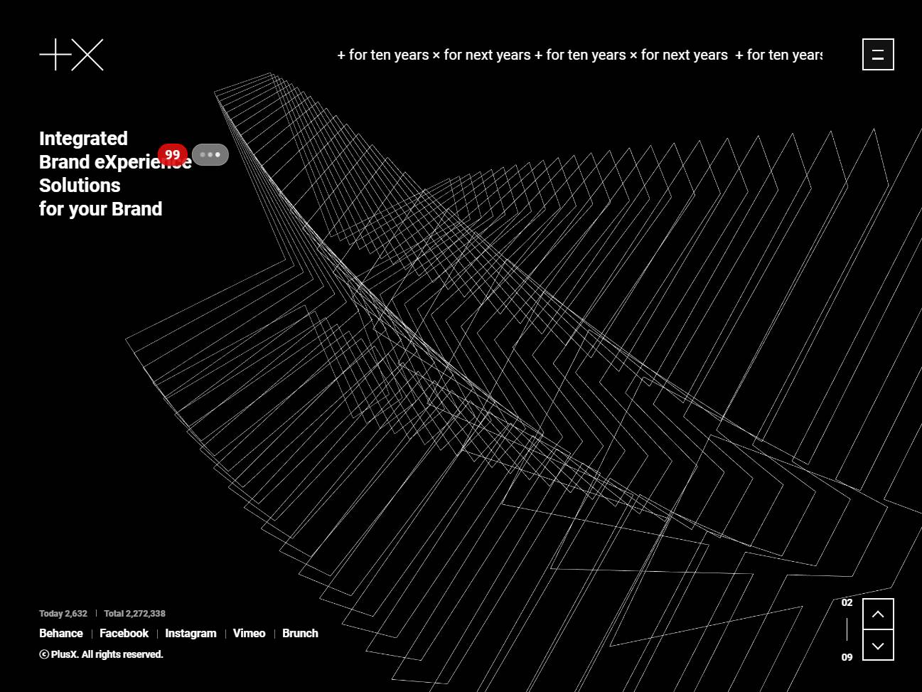 Screenshot of the PlusX website