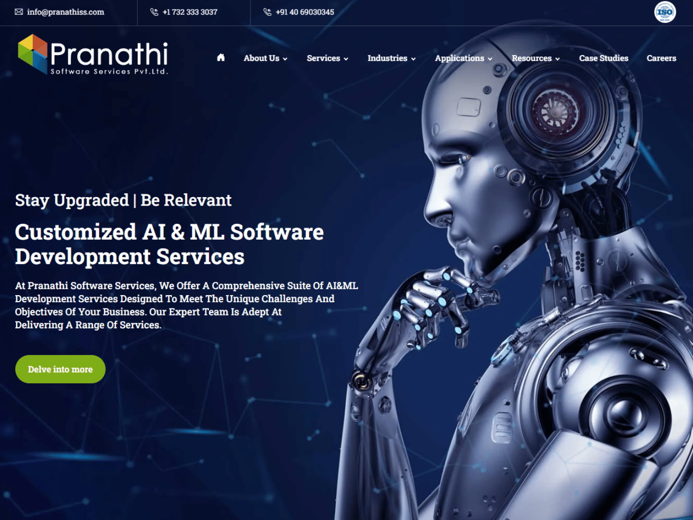 Screenshot of the Pranathi website
