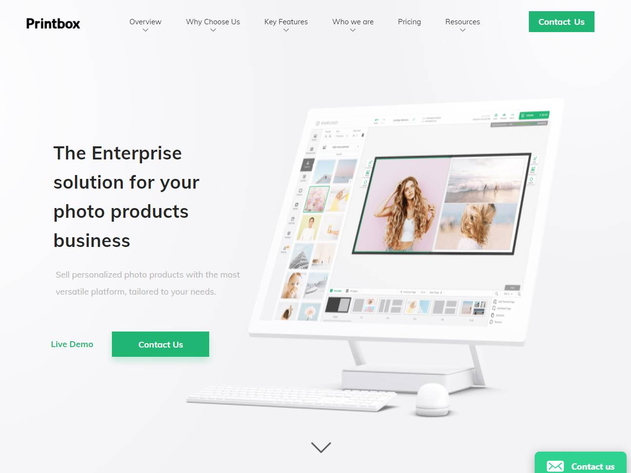 Screenshot of the Printbox website