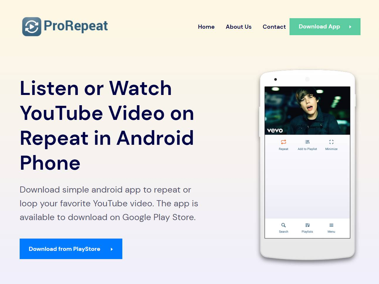 Screenshot of the ProRepeat website