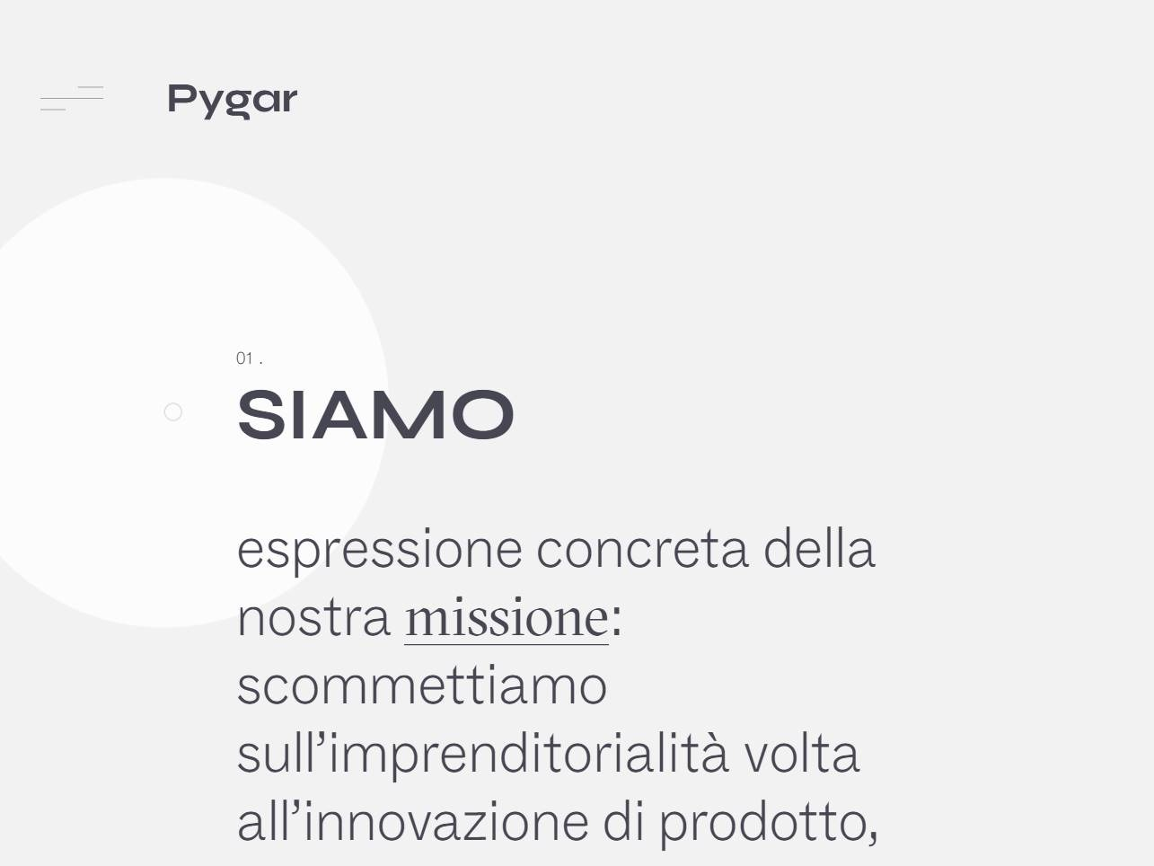 Screenshot of the Pygar website