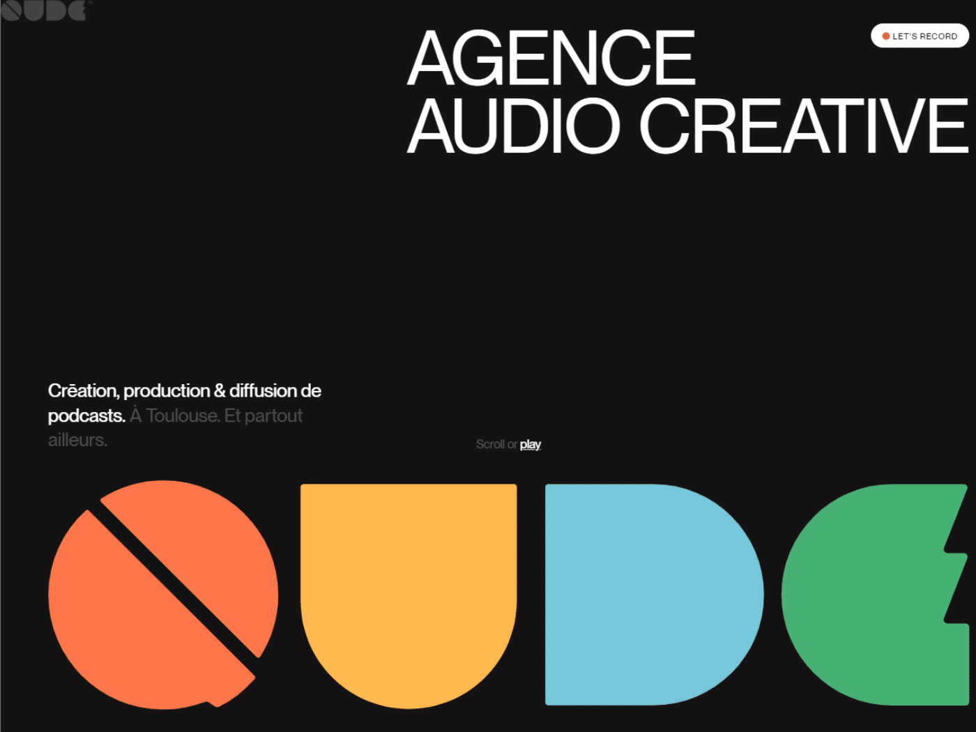 Screenshot of the Qude website