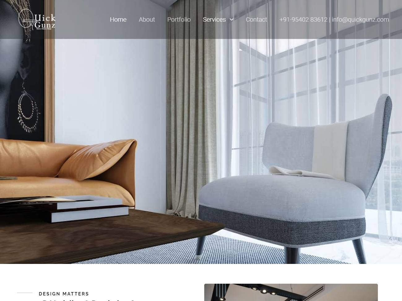 Screenshot of the Quickgunz Pvt Ltd website