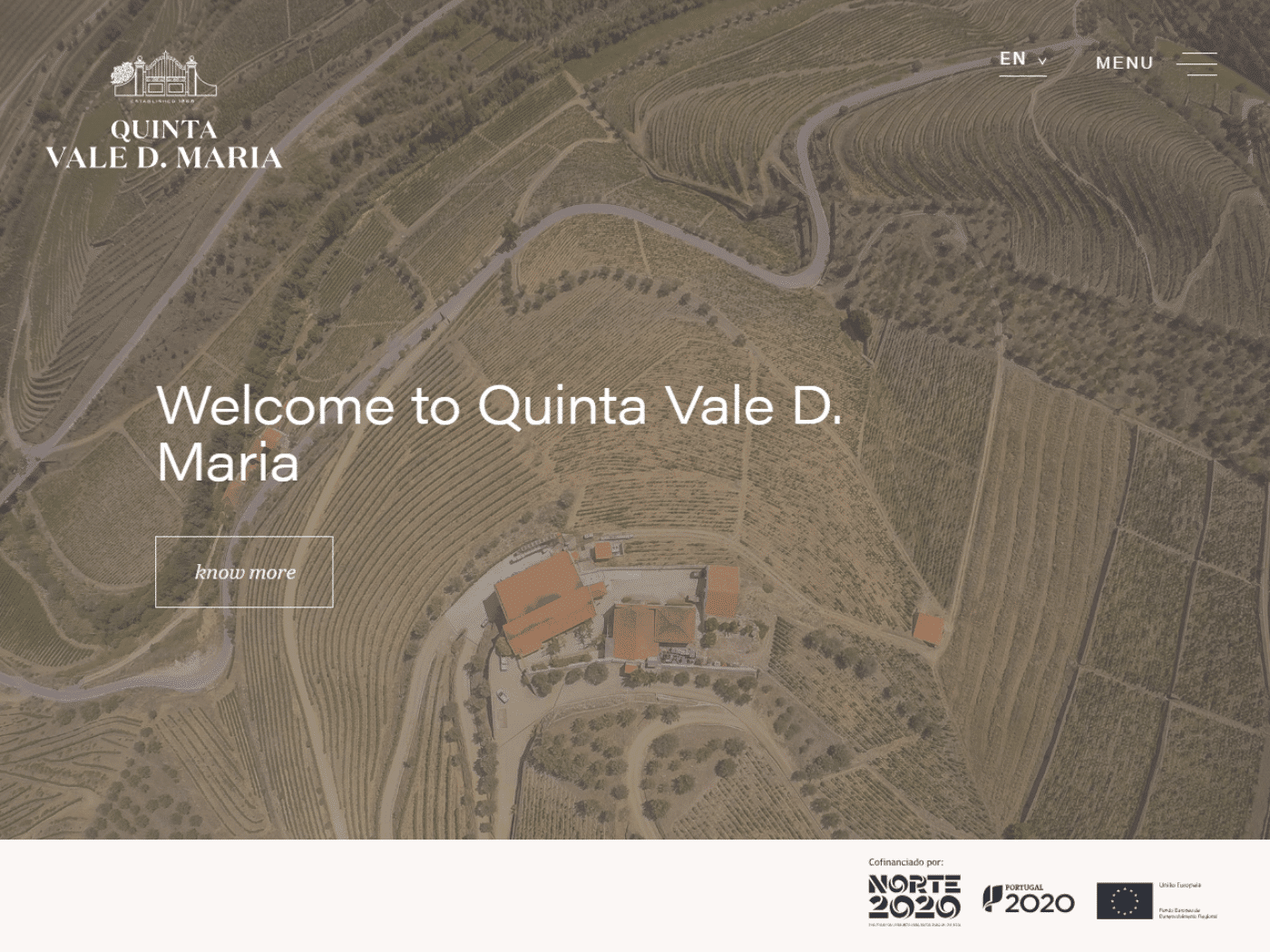 Screenshot of the Quinta Vale Dona Maria website