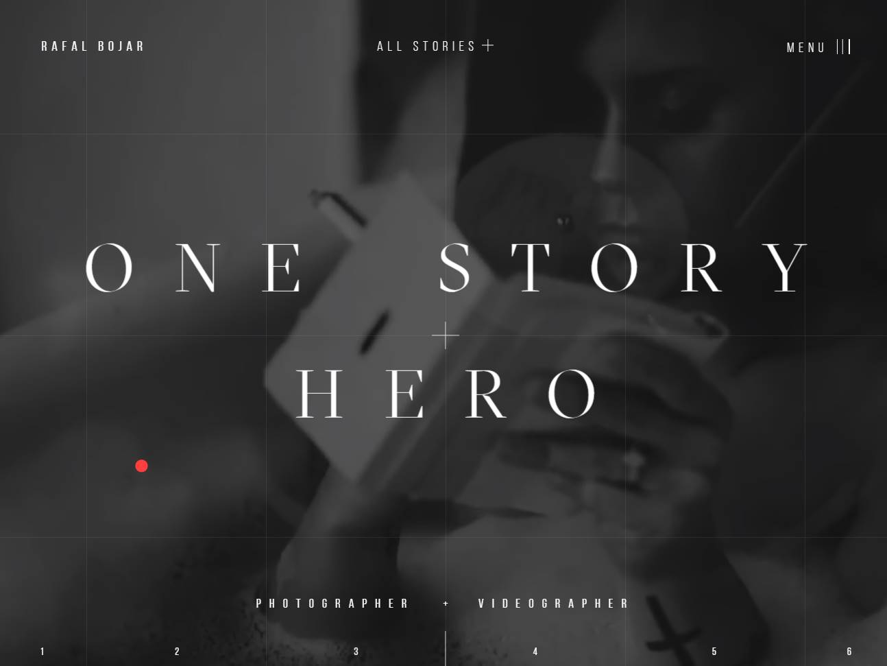 Screenshot of the Rafal Bojar One Story Hero website