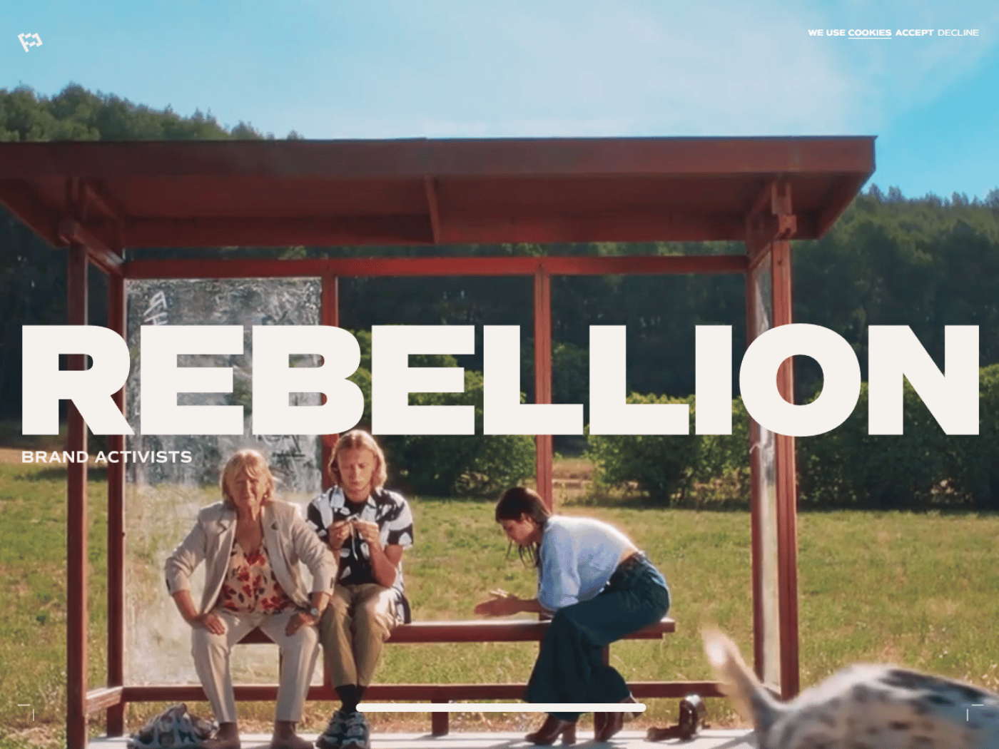 Screenshot of the Rebellion website