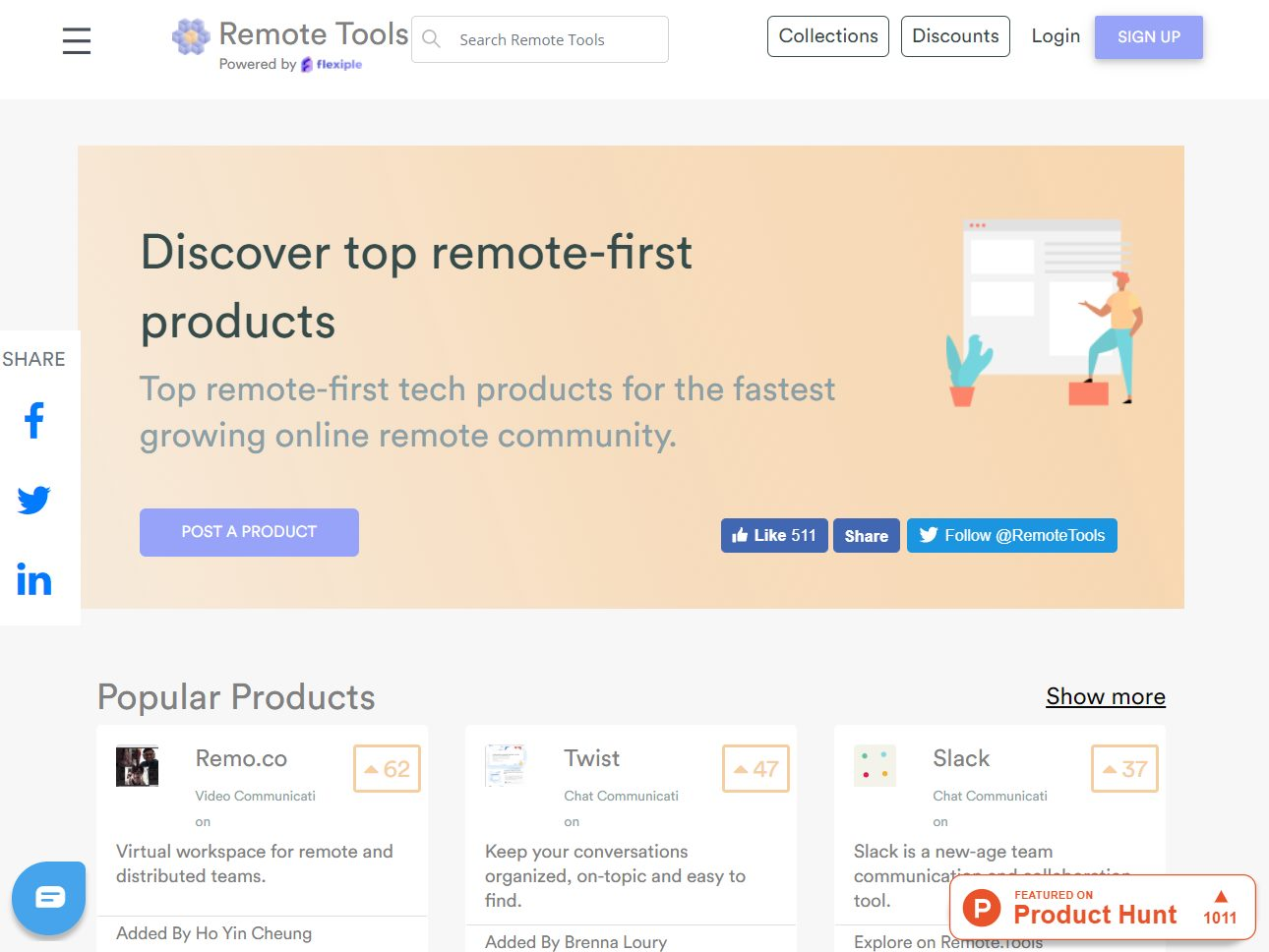 Screenshot of the Remote Tools website