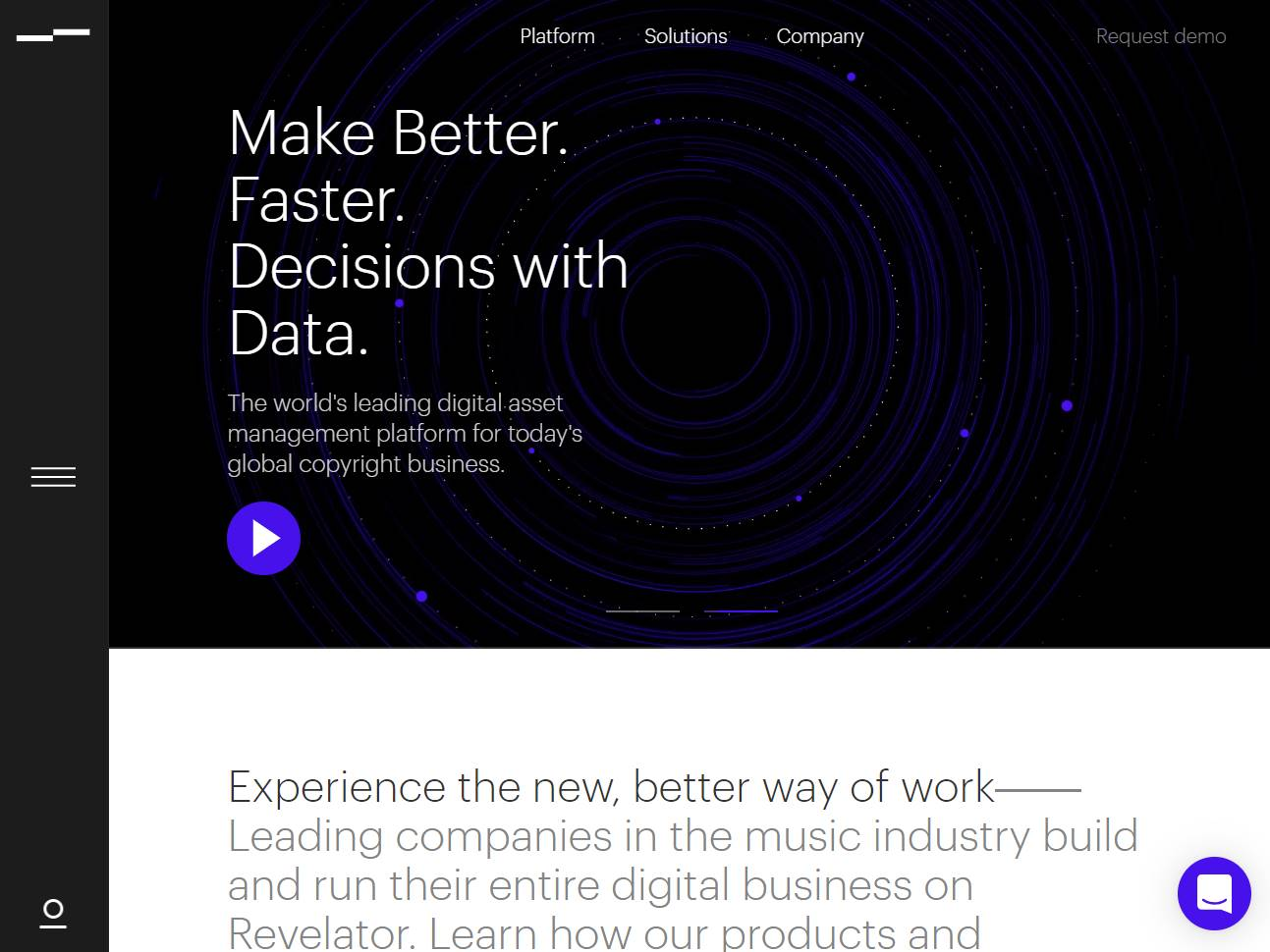 Screenshot of the Revelator website