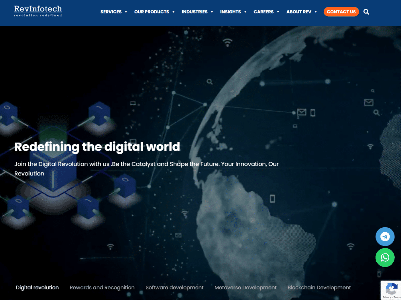 Screenshot of the Revinfotech website