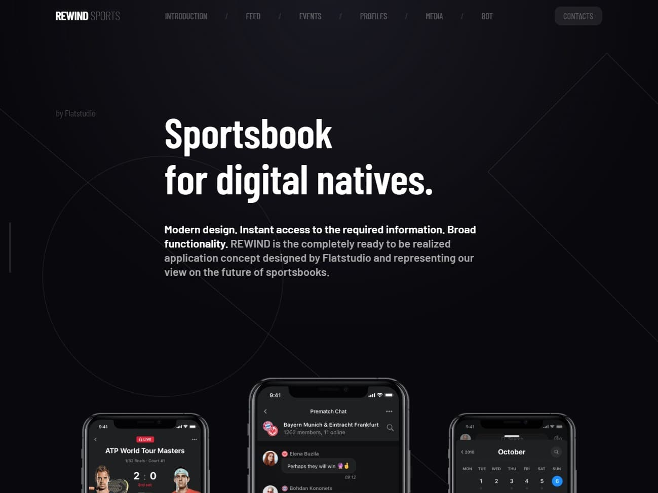 Screenshot of the Rewind App website