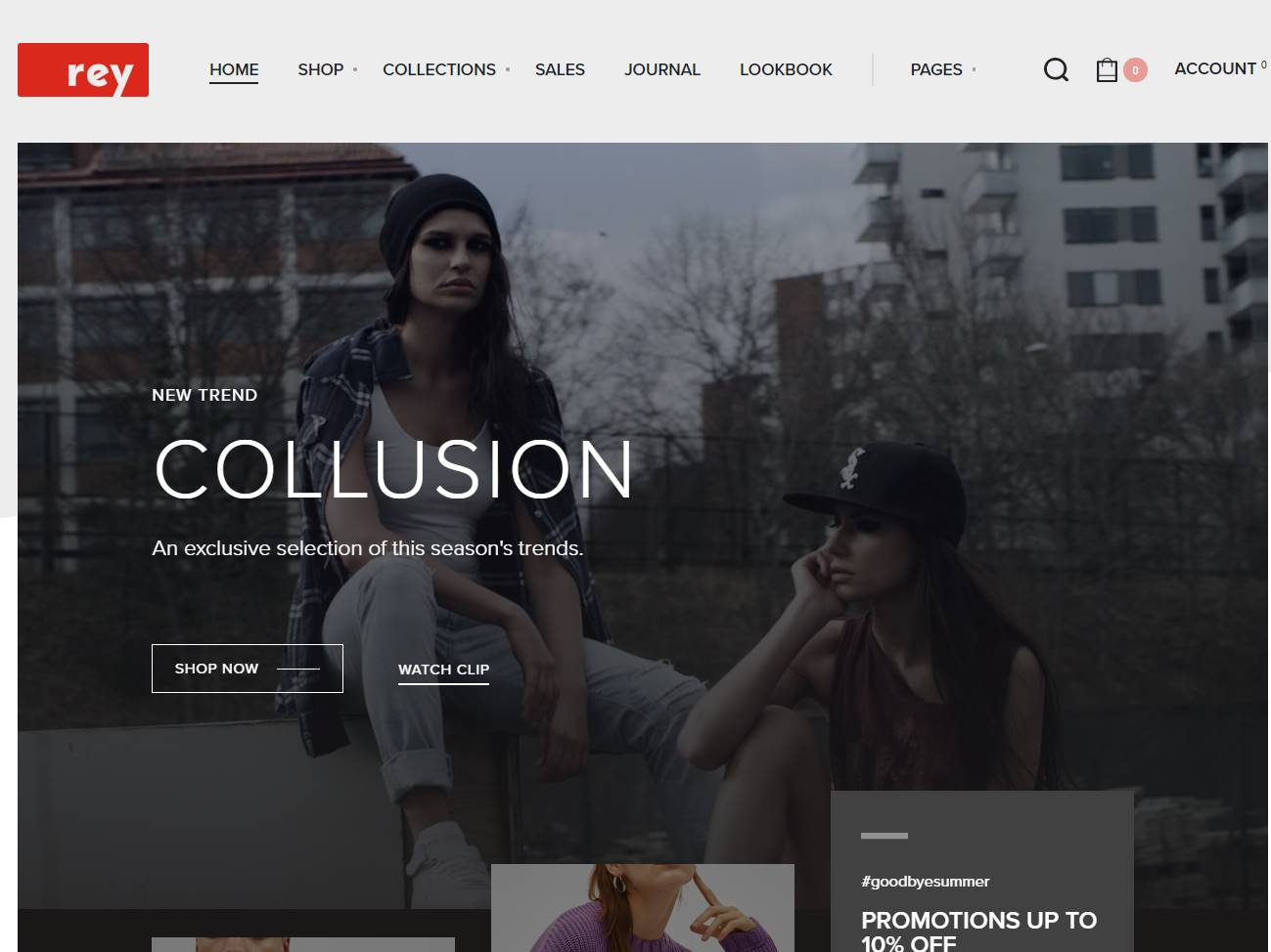 Screenshot of the Rey WooCommerce website