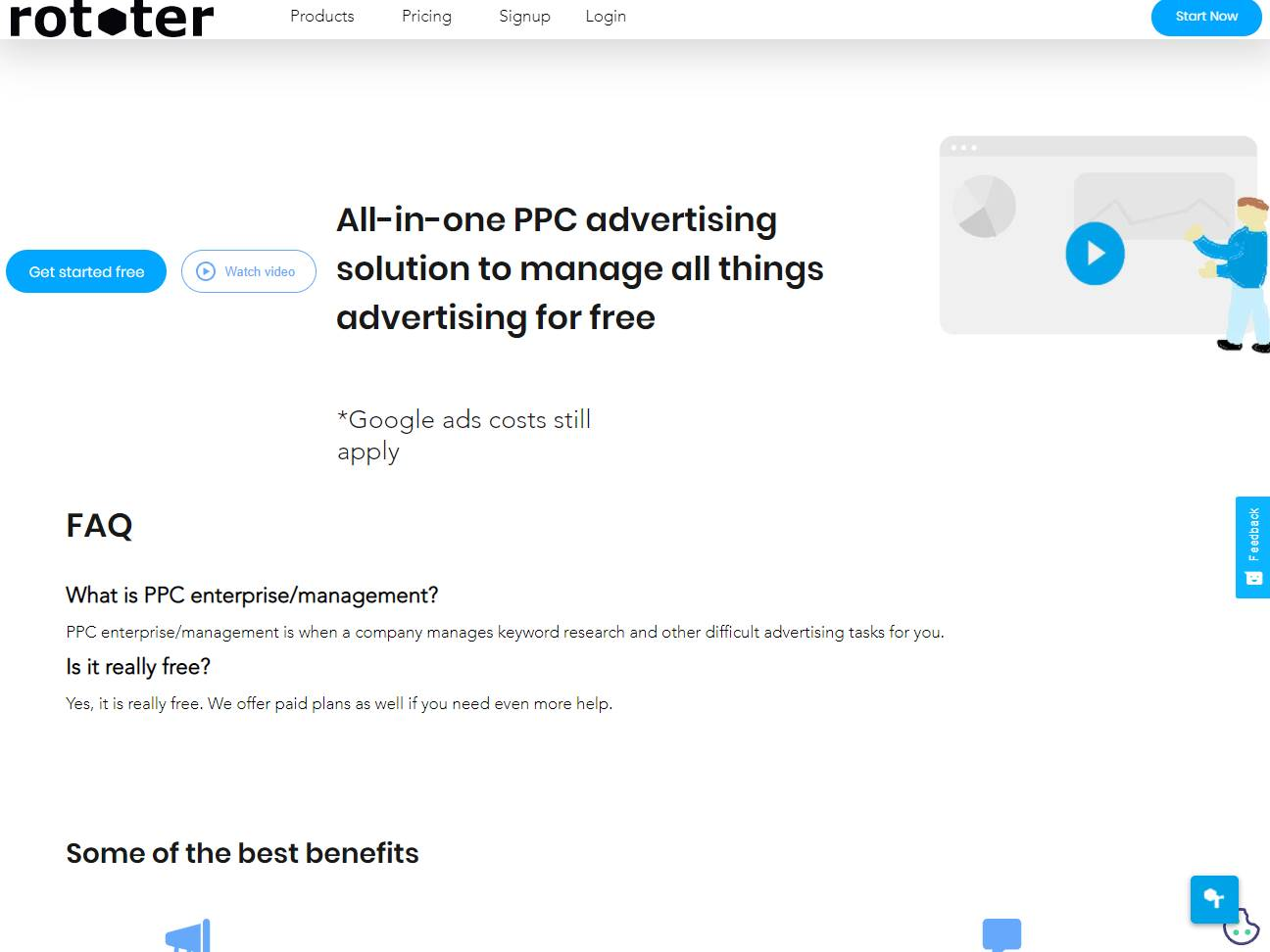 Screenshot of the Rototer website