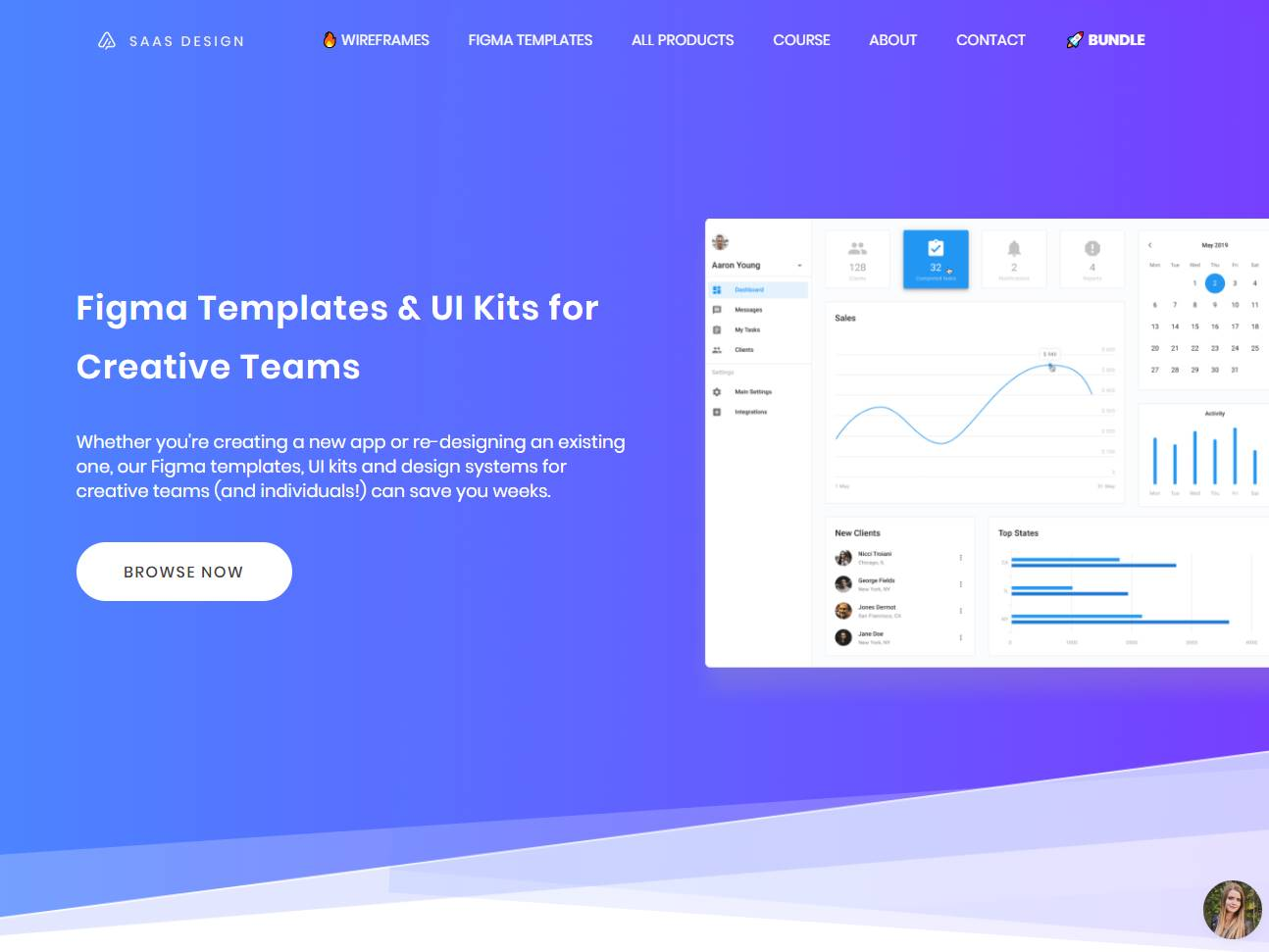 Screenshot of the SaaS Design website