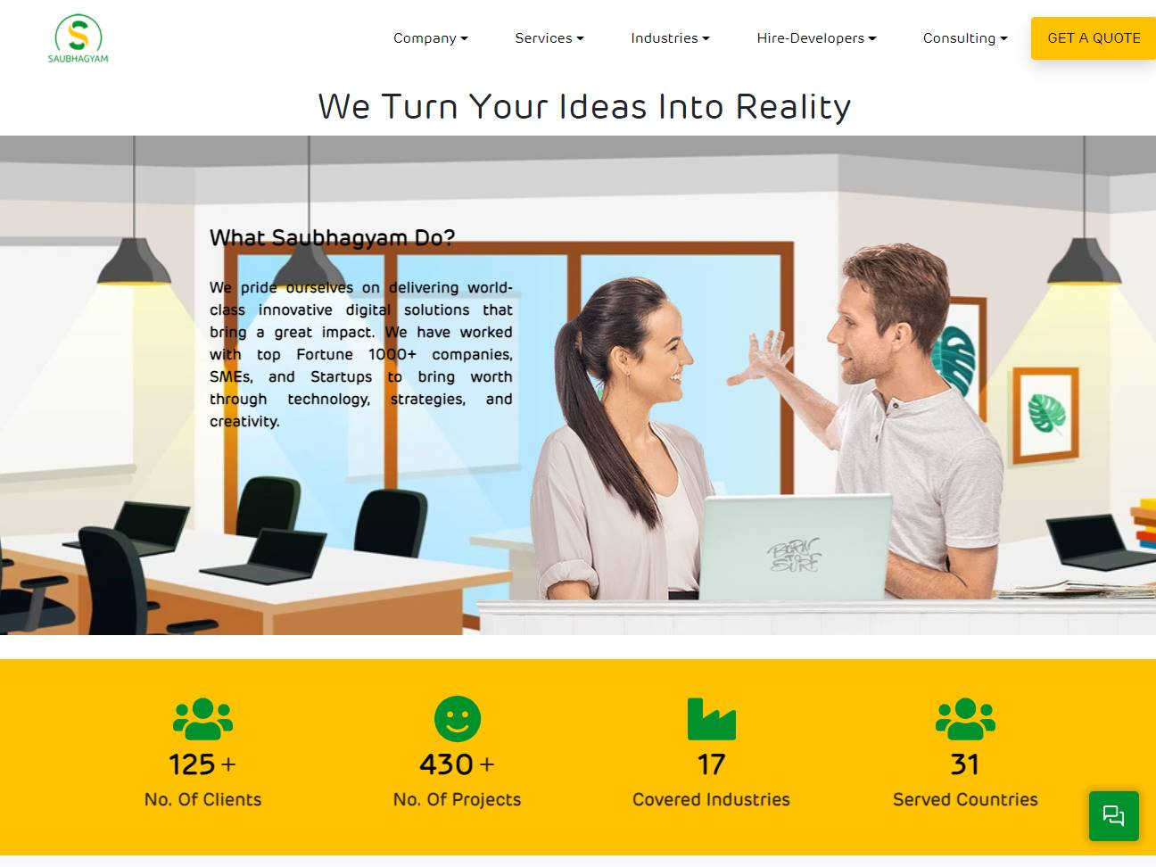 Screenshot of the Saubhagyam Web Pvt. Ltd. website