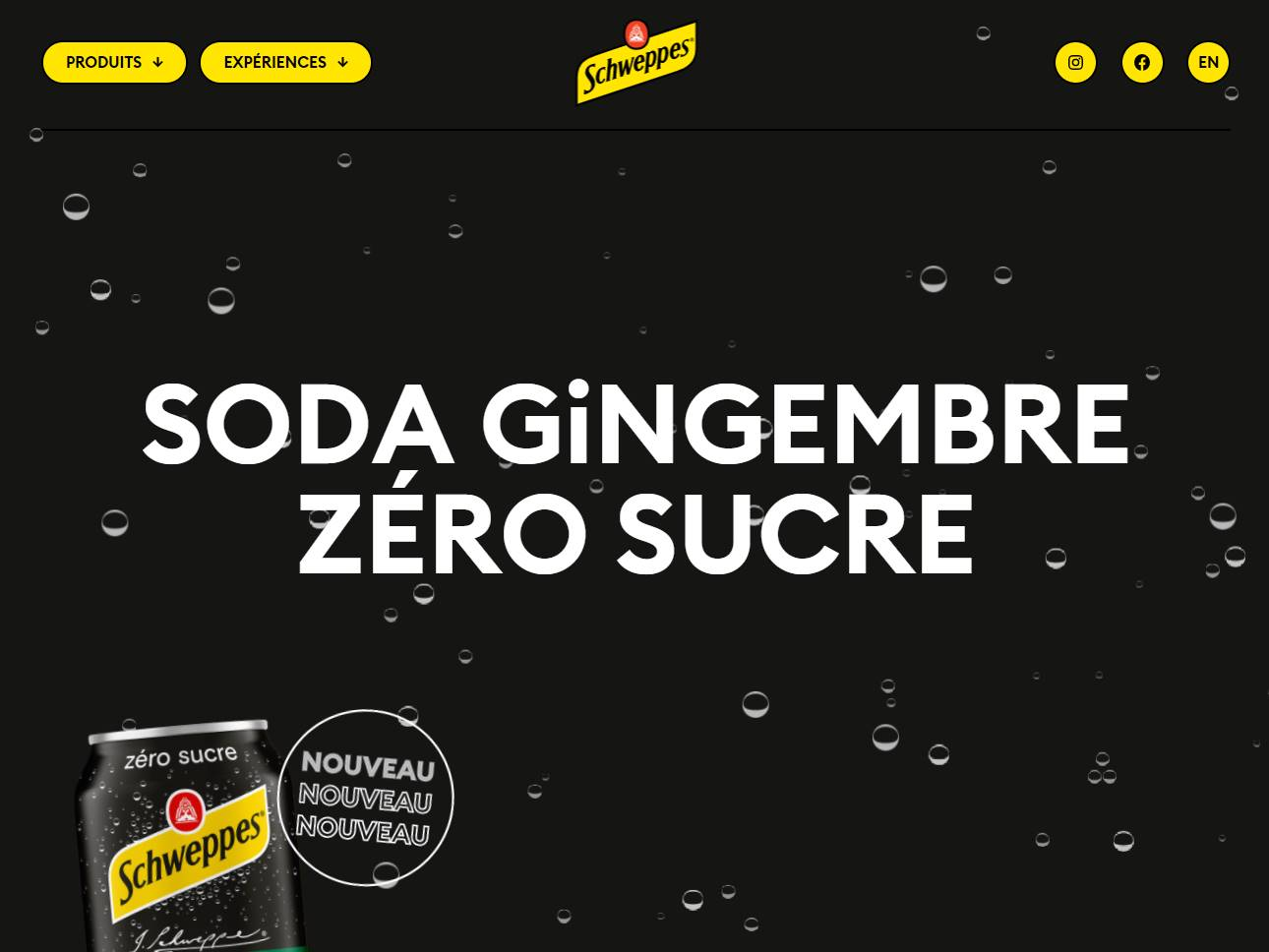 Screenshot of the Schweppes Canada website